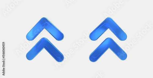 Papier peint keyboard double arrow up 3D icon on isolate white background