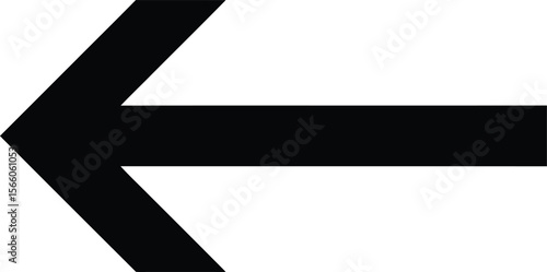 An arrow pointing left is isolated on white background