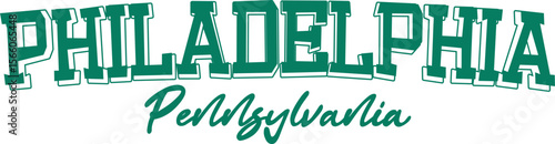 trendy vintage varsity college typography philadelpia slogan print for graphic tee t shirt or sweatshirt hoodie - Vector