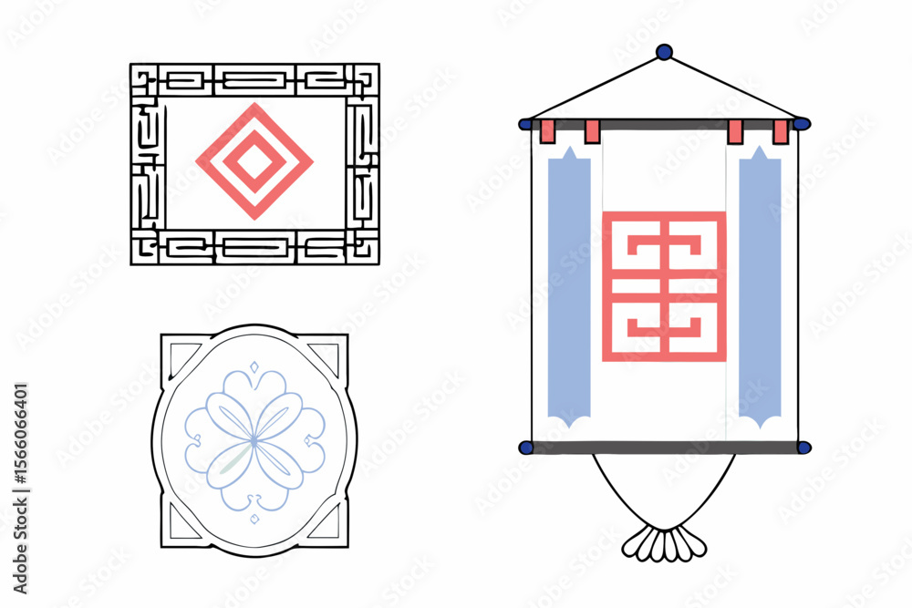 Fototapeta premium japanese traditional decorative frame