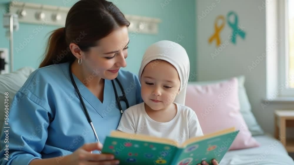 International Doctor's Day: Compassionate Doctor Sharing Book with Cancer International Doctor's Day: Compassionate Doctor Sharing Book with Cancer