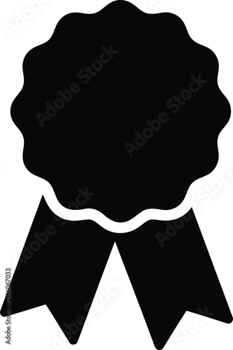 An award ribbon signifies achievement isolated on white background
