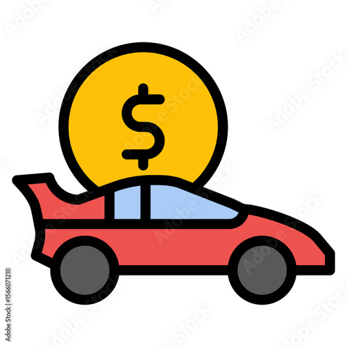 Buy a Car icon vector image. Can be used for Automotive Dealership.