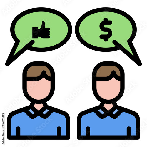 Haggling icon vector image. Can be used for Automotive Dealership.
