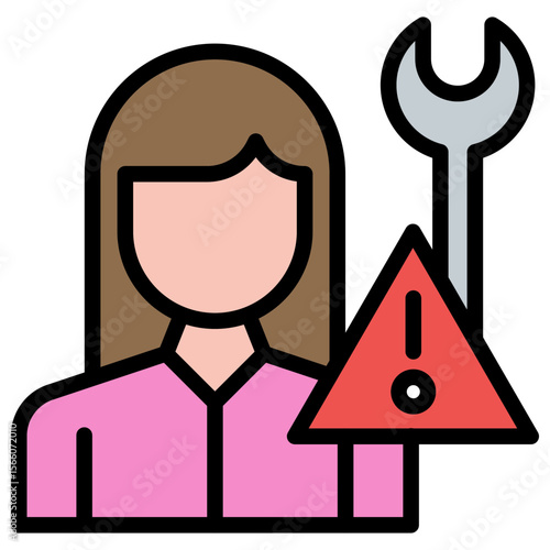 Fixer Female icon vector image. Can be used for Public Relations Agency.