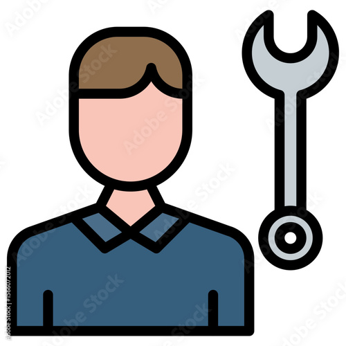 Fixer Male icon vector image. Can be used for Public Relations Agency.