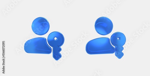 Tableau sur toile passkey 3D icon on isolate white background
