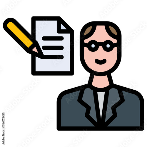 Speech Writer icon vector image. Can be used for Public Relations Agency.