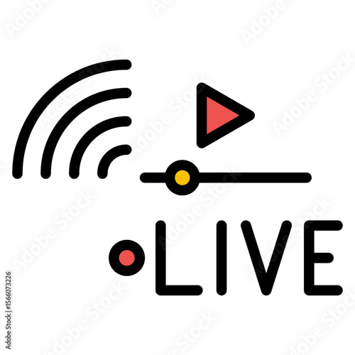 Live Streaming icon vector image. Can be used for Live Streaming.