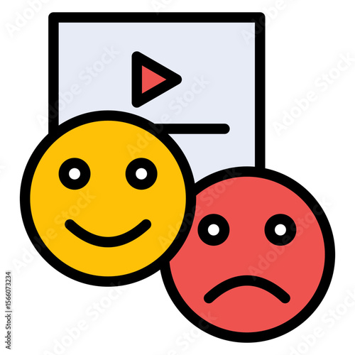 Reaction Video icon vector image. Can be used for Live Streaming.