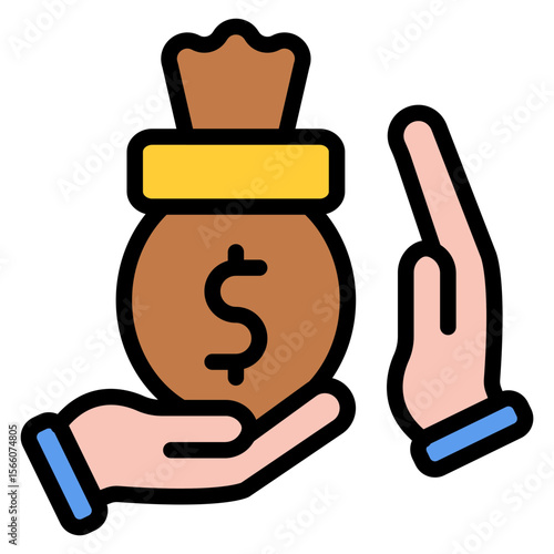Bribery icon vector image. Can be used for Politics.