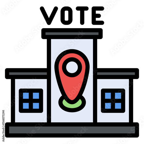 Polling Place icon vector image. Can be used for Politics.