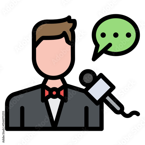 Pundit icon vector image. Can be used for Politics.