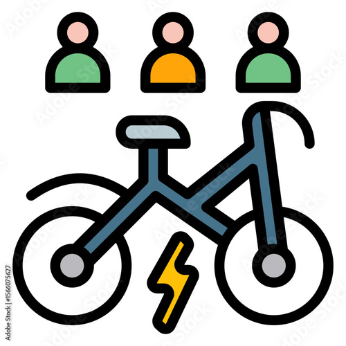 Electric Bike Share icon vector image. Can be used for Personal Transportation.