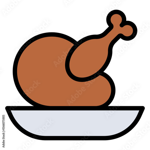 Chicken Dinner icon vector image. Can be used for Battle Royale.