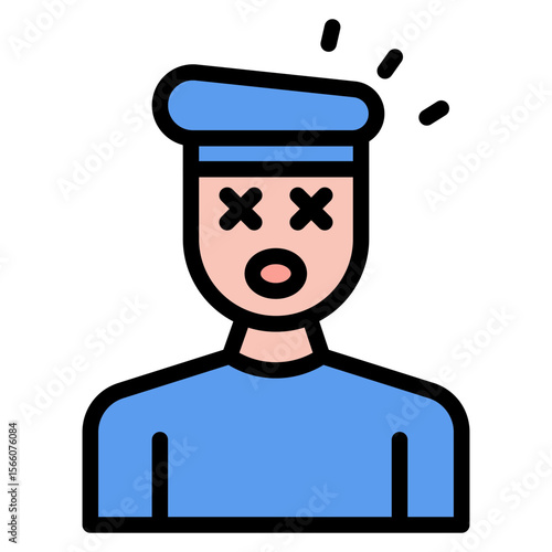 Knocked Out icon vector image. Can be used for Battle Royale.