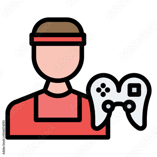 Male Player icon vector image. Can be used for Battle Royale.