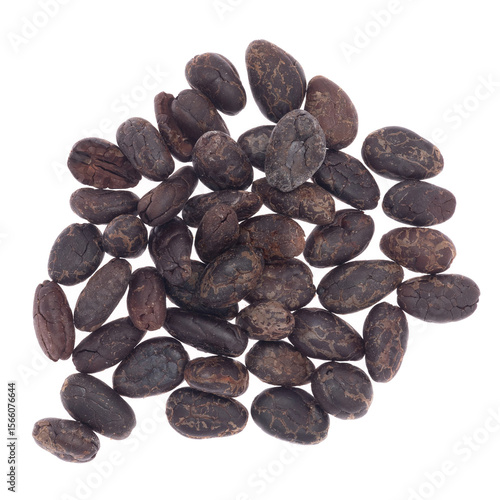 Wall Mural Cacao beans isolated on white background