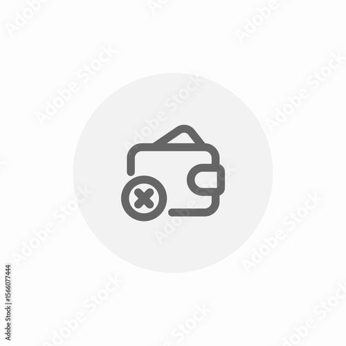 remove wallet icon sign vector