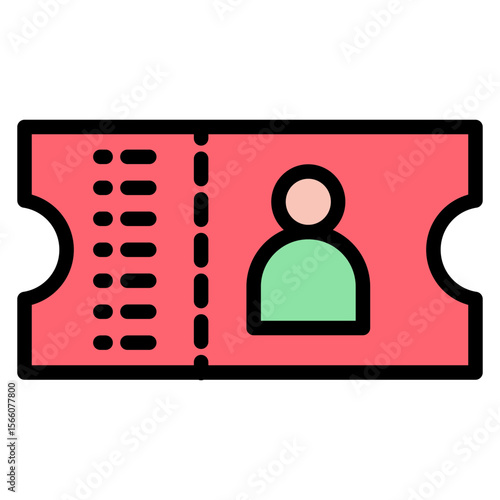 Adult Ticket icon vector image. Can be used for Museum.