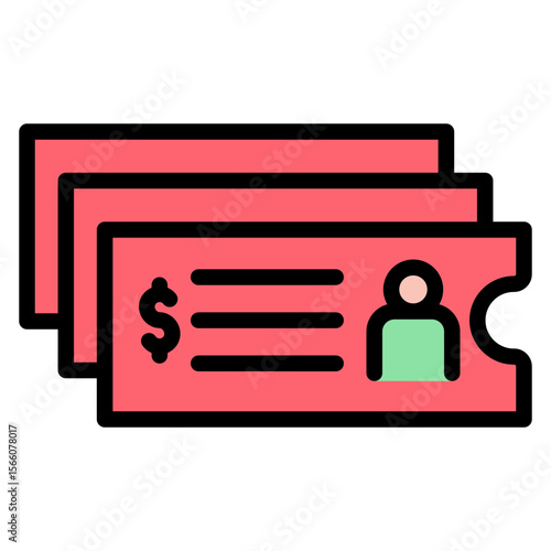 Group Ticket icon vector image. Can be used for Museum.