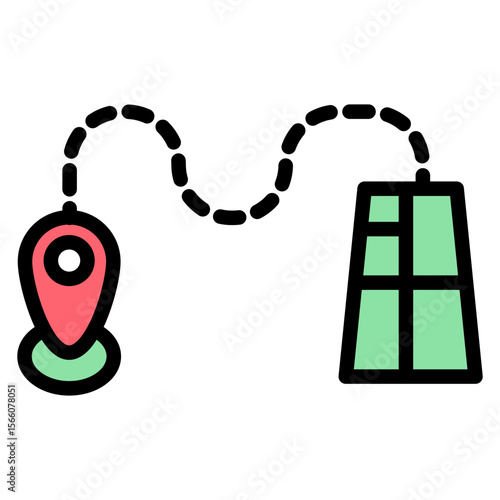 Getting Here icon vector image. Can be used for Museum.