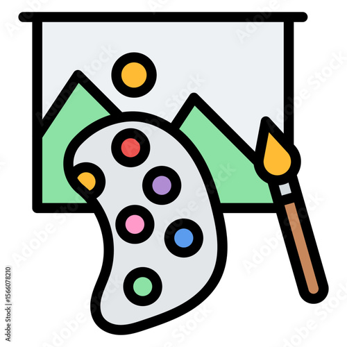 Painting icon vector image. Can be used for Museum.