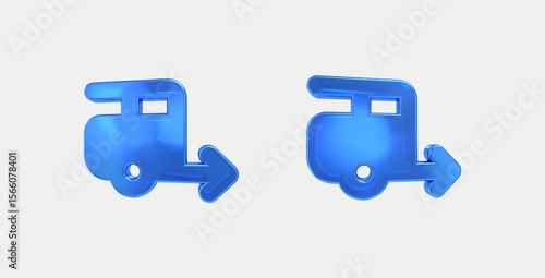 rv hookup 3D icon on isolate white background