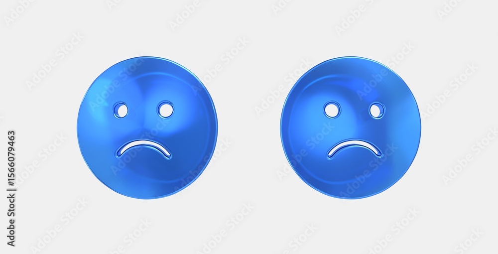 Fototapeta premium sentiment dissatisfied 3D icon on isolate white background