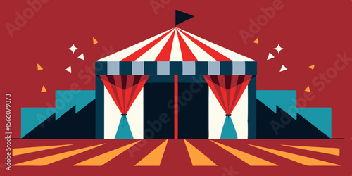 Deserted Carnival Funhouse With Shattered Mirrors And Dust