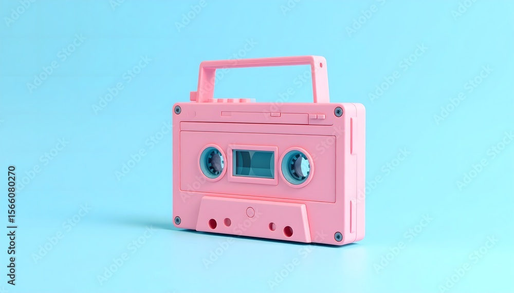 Obraz premium Retro School & Office Supplies – Pastel Isolated Vintage Elements on Light Blue Background 