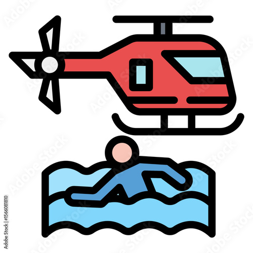 Search And Rescue icon vector image. Can be used for Emergency Service.