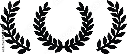 Golden laurel wreath illustration, a symbol of victory and success, perfect for award and champion designs