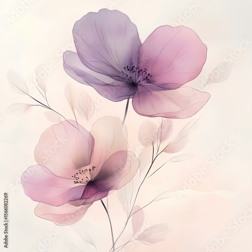 abstract background with pink flowers