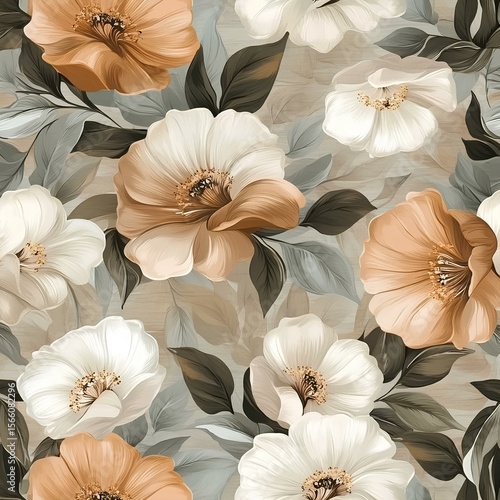 Elegant flower textile design for print and fabric