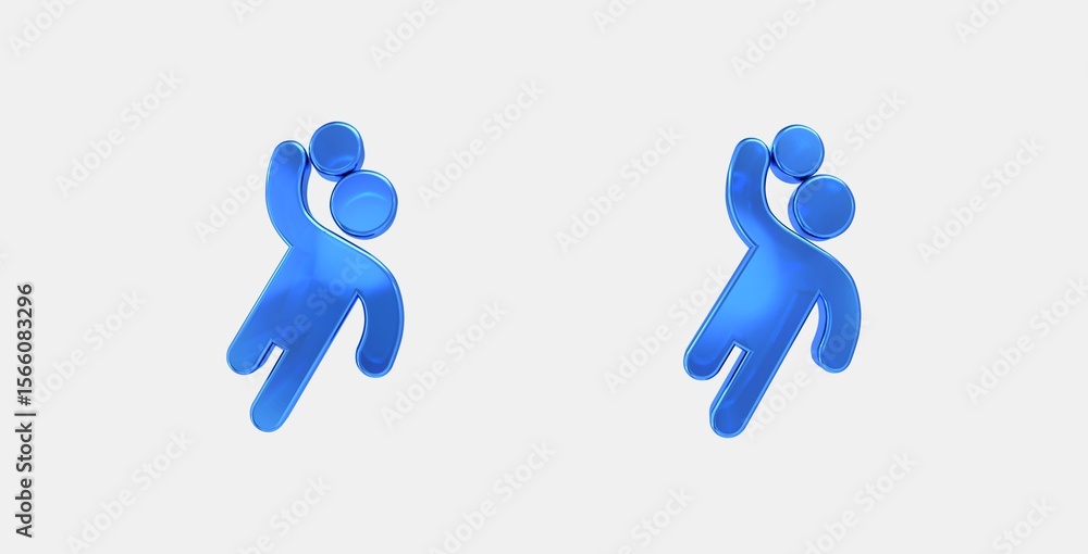 sports handball 3D icon on isolate white background sports handball 3D icon on isolate white background