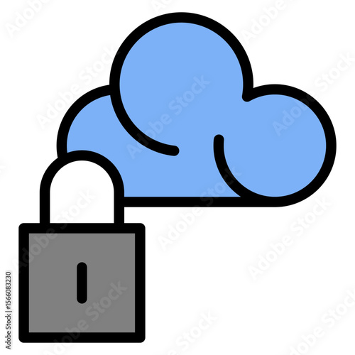 Secure Cloud Service icon vector image. Can be used for Privacy.