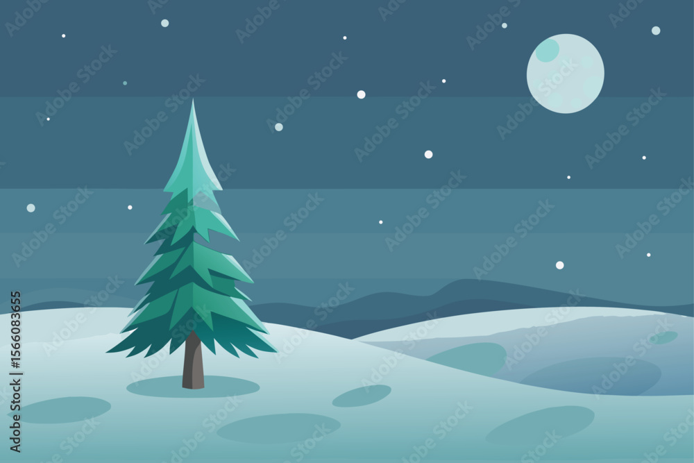 Naklejka premium winter landscape with snow