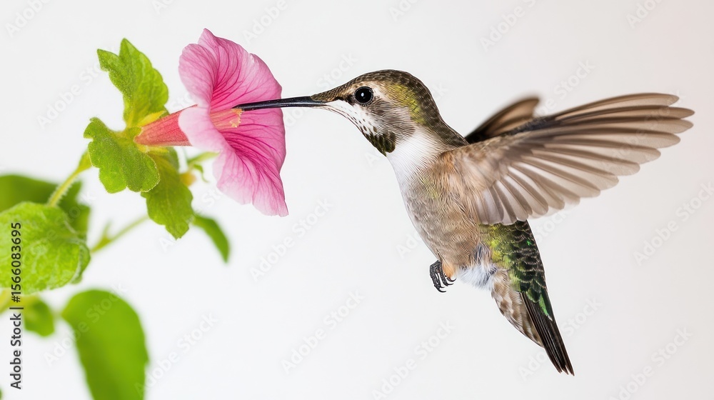 Fototapeta premium Hummingbird feeding on a flower (1)