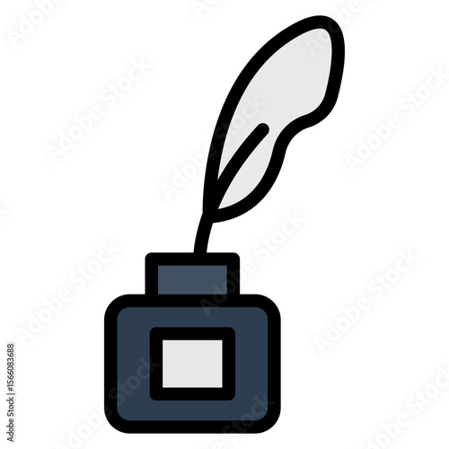 Feather And Ink icon vector image. Can be used for Postal Service.