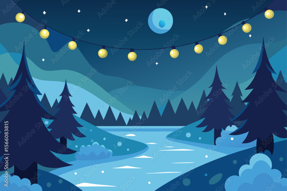 Naklejka premium winter landscape with snow