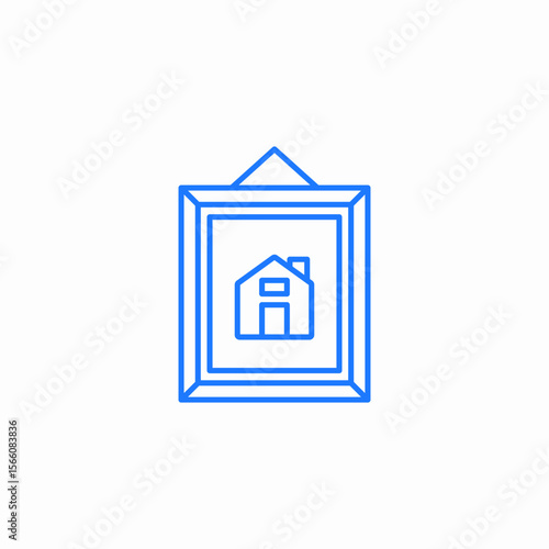 framed house icon sign vector