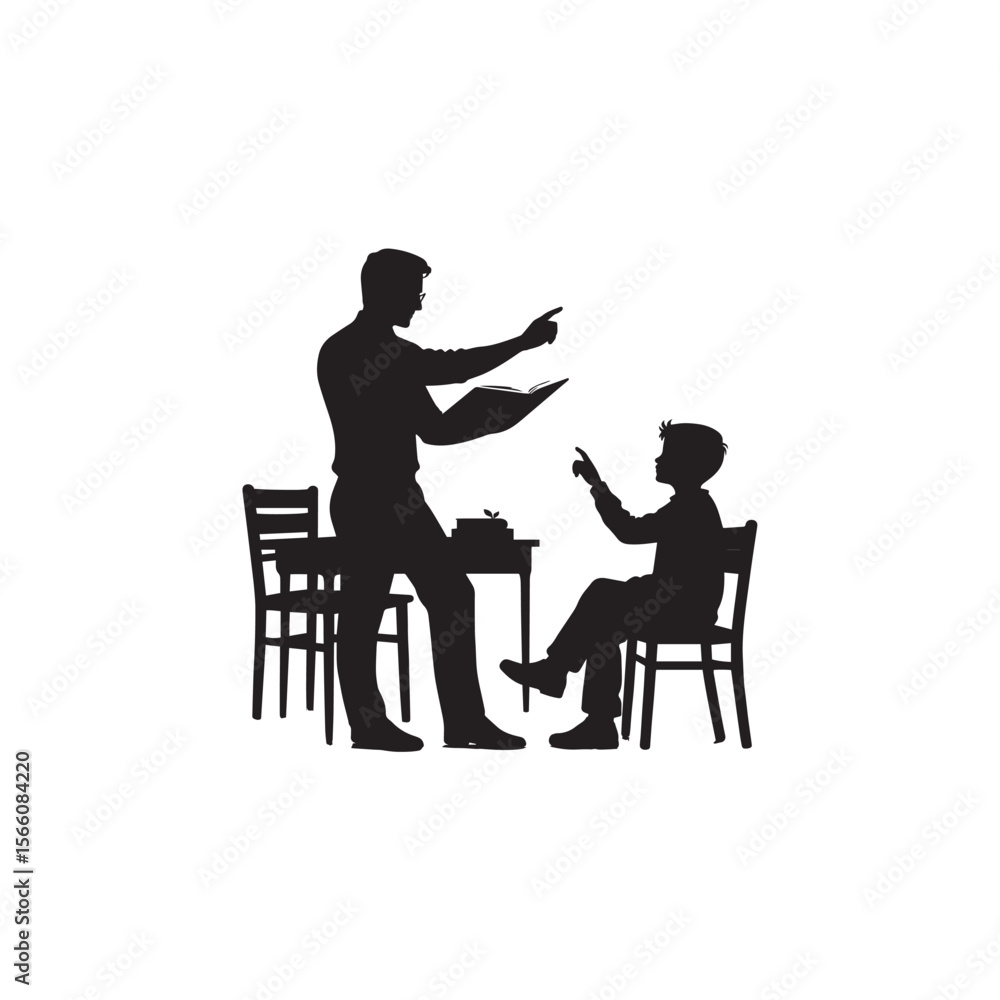 a teacher teaching his student vector illustration a teacher teaching his student vector illustration