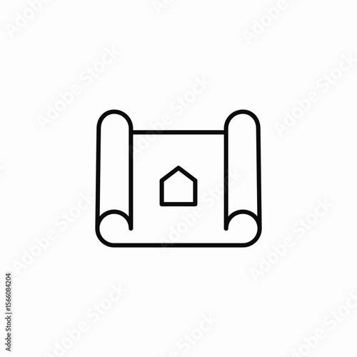 house blueprint icon sign vector