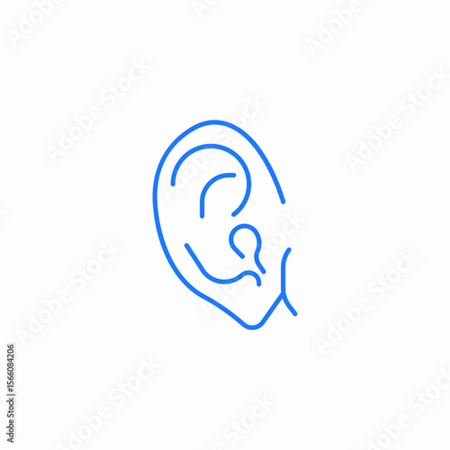 human ear icon sign vector