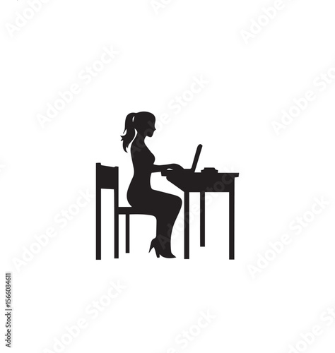 silhouette of a woman sitting on a chair