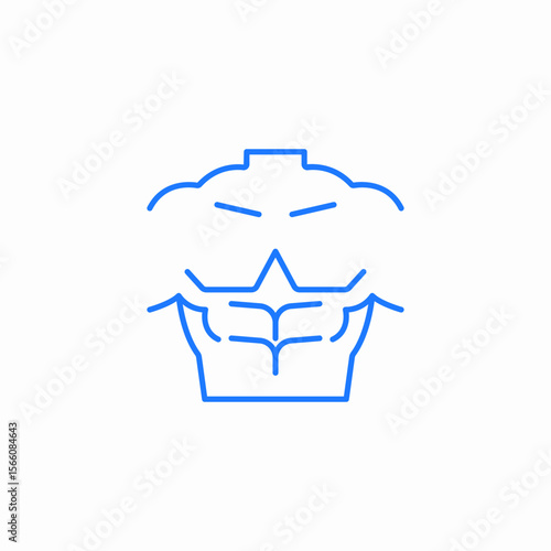 muscular torso icon sign vector