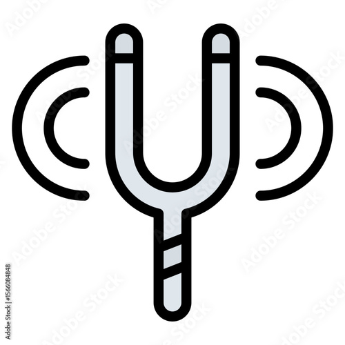 Tuning Fork icon vector image. Can be used for Science.