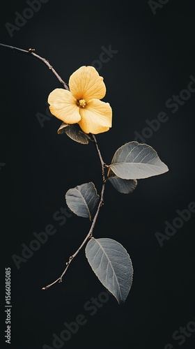 Modern botanical composition with vibrant contrast