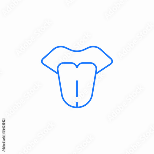tongue mouth icon sign vector